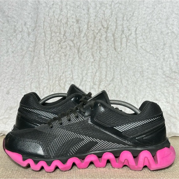 Reebok Womens Black/Pink ZigLite Electrify Running Athletic Sneakers Shoes SZ 9 - Picture 7 of 11